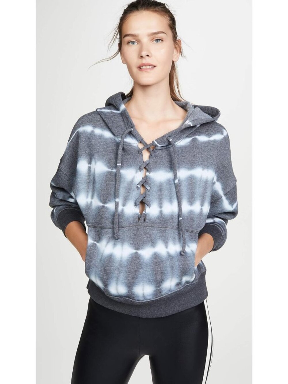 Fp Movement Tie-Dye Lace-Up Hoodie Sweatshirt